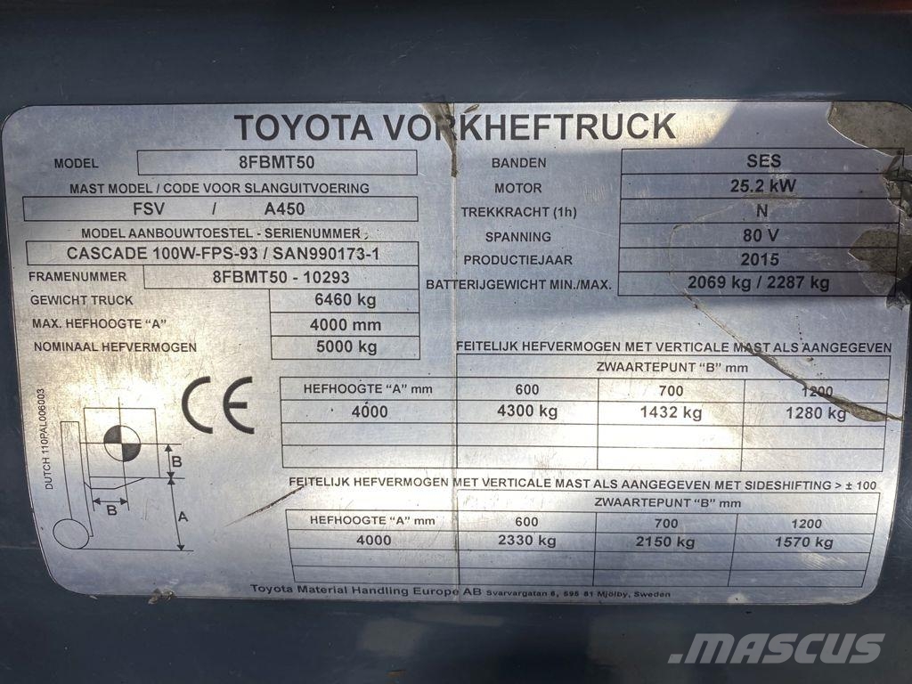 Toyota 8FBMT50 Električni viličarji