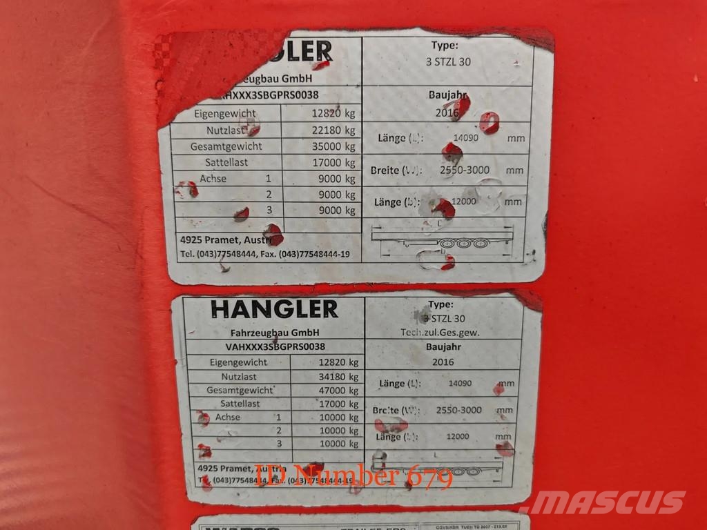 Hangler 3 STZL 30 Semi remorque surbaissée