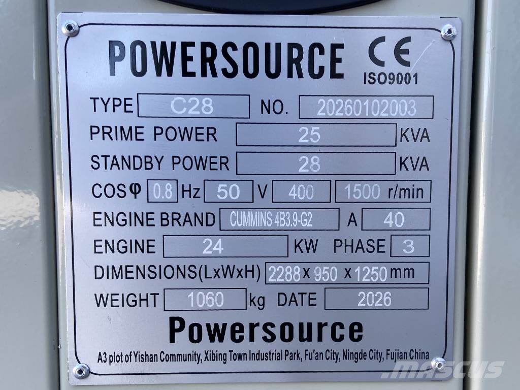 Cummins 4B3.9-G2 - 28 kVA Generator - DPX-19830 Diesel Generators