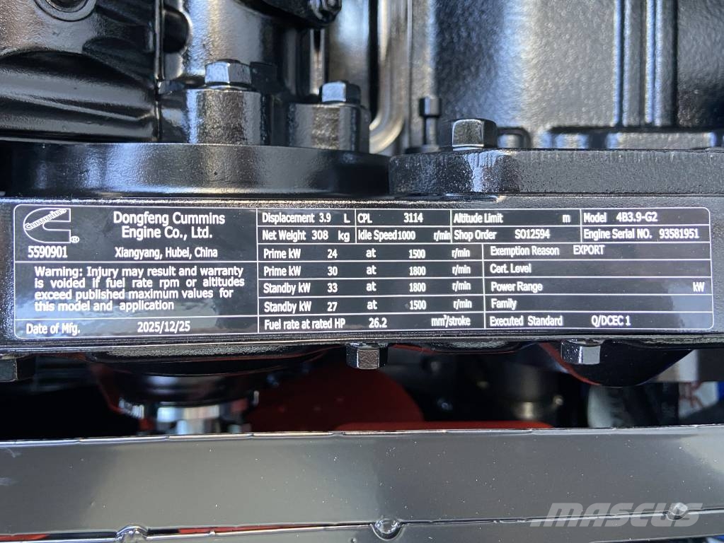 Cummins 4B3.9-G2 - 28 kVA Generator - DPX-19830 Diesel Generators
