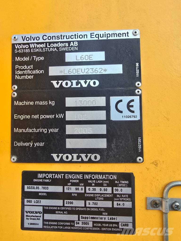 Volvo L 60 E Rataslaadurid