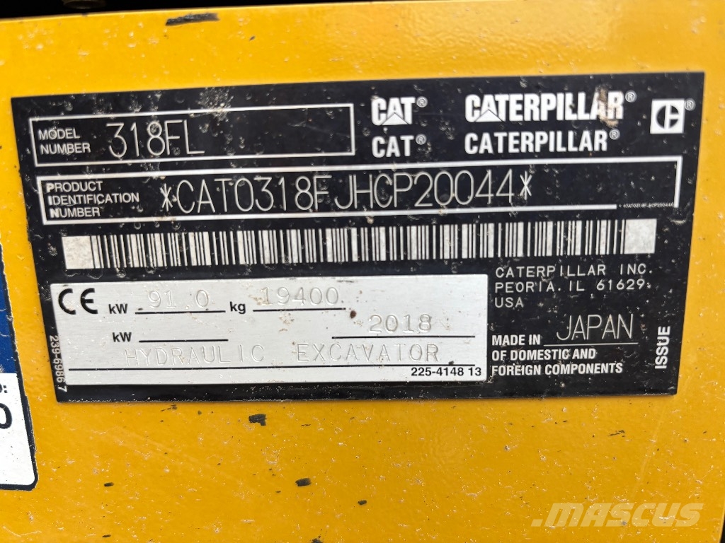 CAT 318 FL / Pyörittäjä, 3D-laite, 3 Kauhaa! Telakaivukoneet