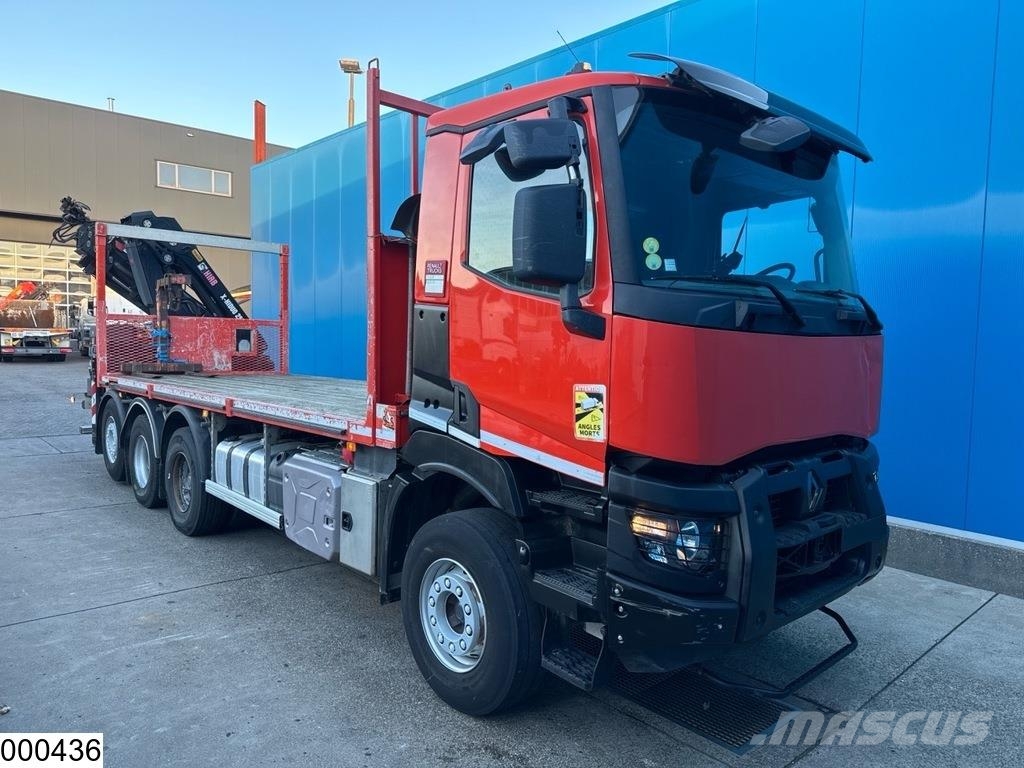 Renault C 430 8x4, EURO 6, Retarder, Hiab, Remote Platformas/izkraušana no sāniem