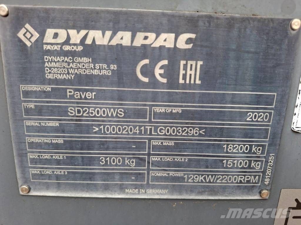 Dynapac SD 2500 WS Asfaltni finišeri