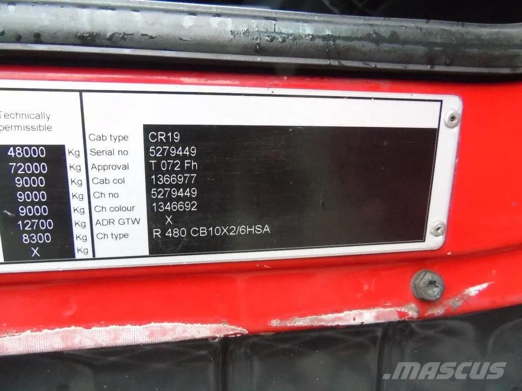 Scania R480 +10X2 + VBG CABLE 30TON Rol kiper kamioni sa kukom za podizanje tereta