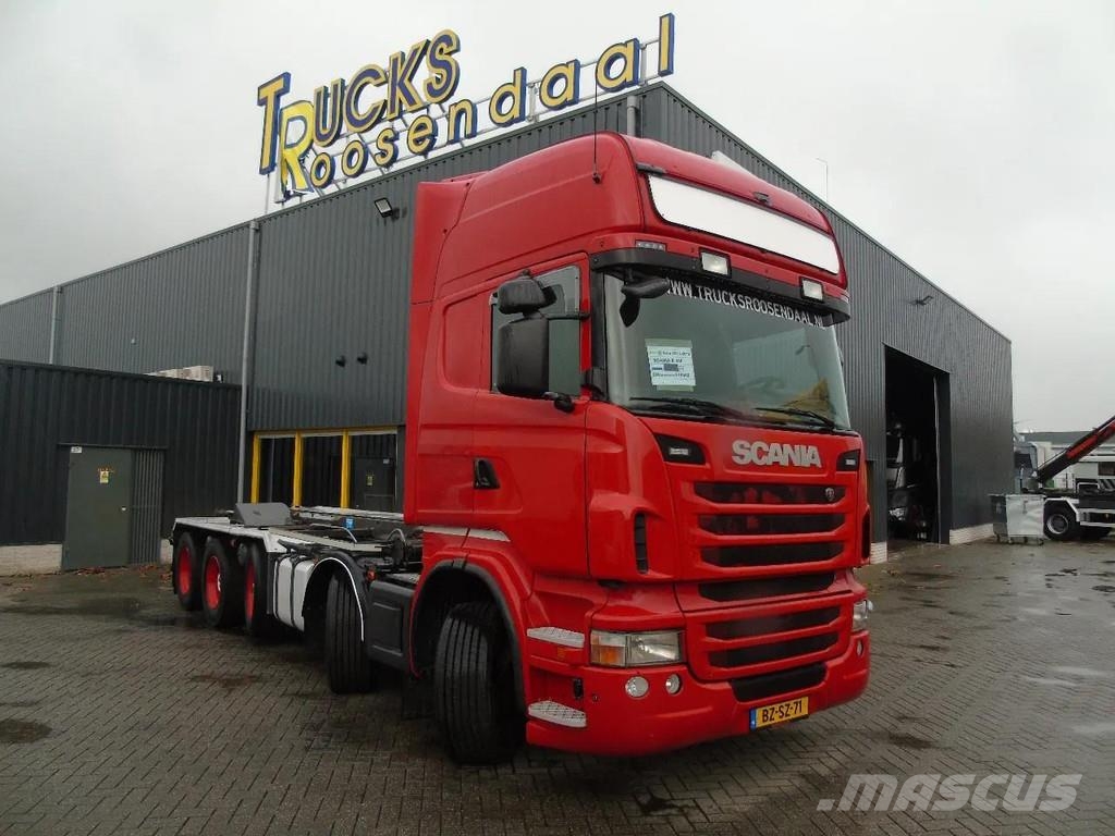 Scania R480 +10X2 + VBG CABLE 30TON Rol kiper kamioni sa kukom za podizanje tereta