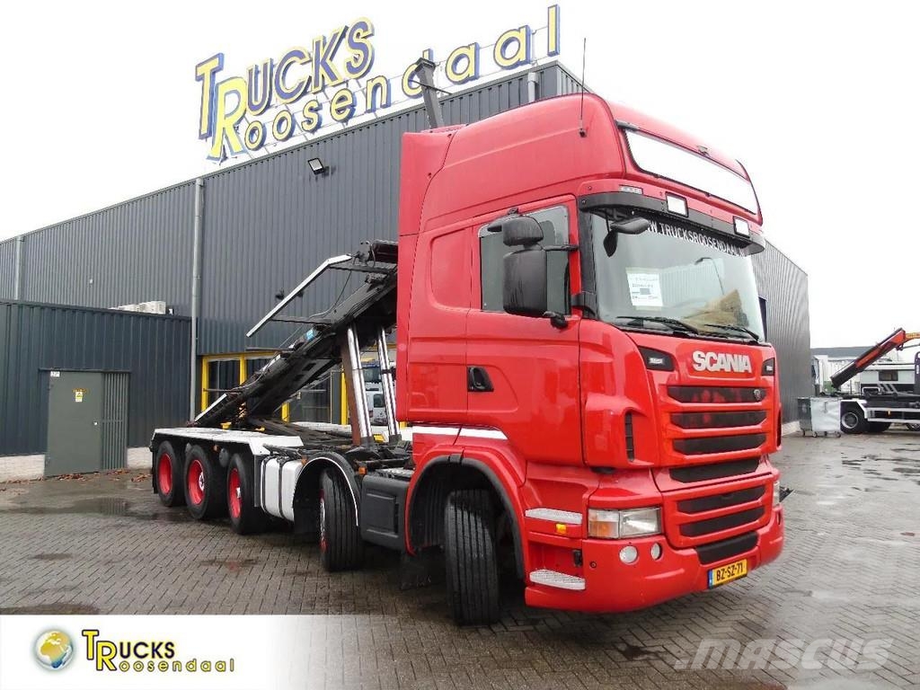 Scania R480 +10X2 + VBG CABLE 30TON Rol kiper kamioni sa kukom za podizanje tereta
