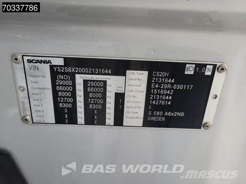 Scania S580 S 6X2 WB315! Retarder Liftachse Full-Air Lede Trekkvogner