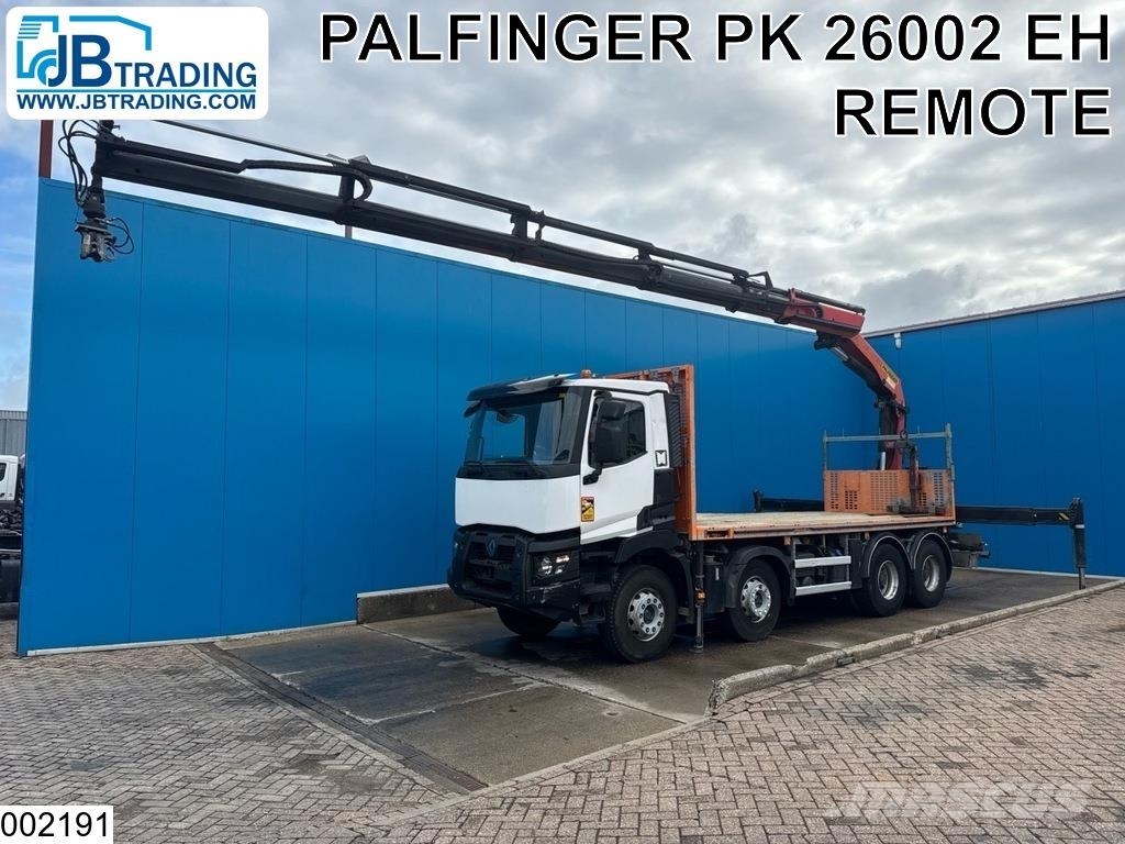 Renault C 430 8x4, EURO 6, Palfinger, Steel suspension Camiones de cama baja