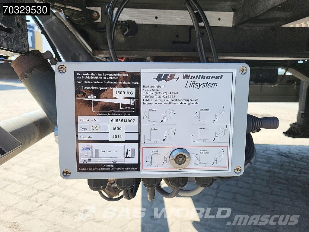  Wuellhorst ZA 18 2 axles Laadklep Tailgate LBW Fri مقطورات بدرجة حرارة قابلة للضبط