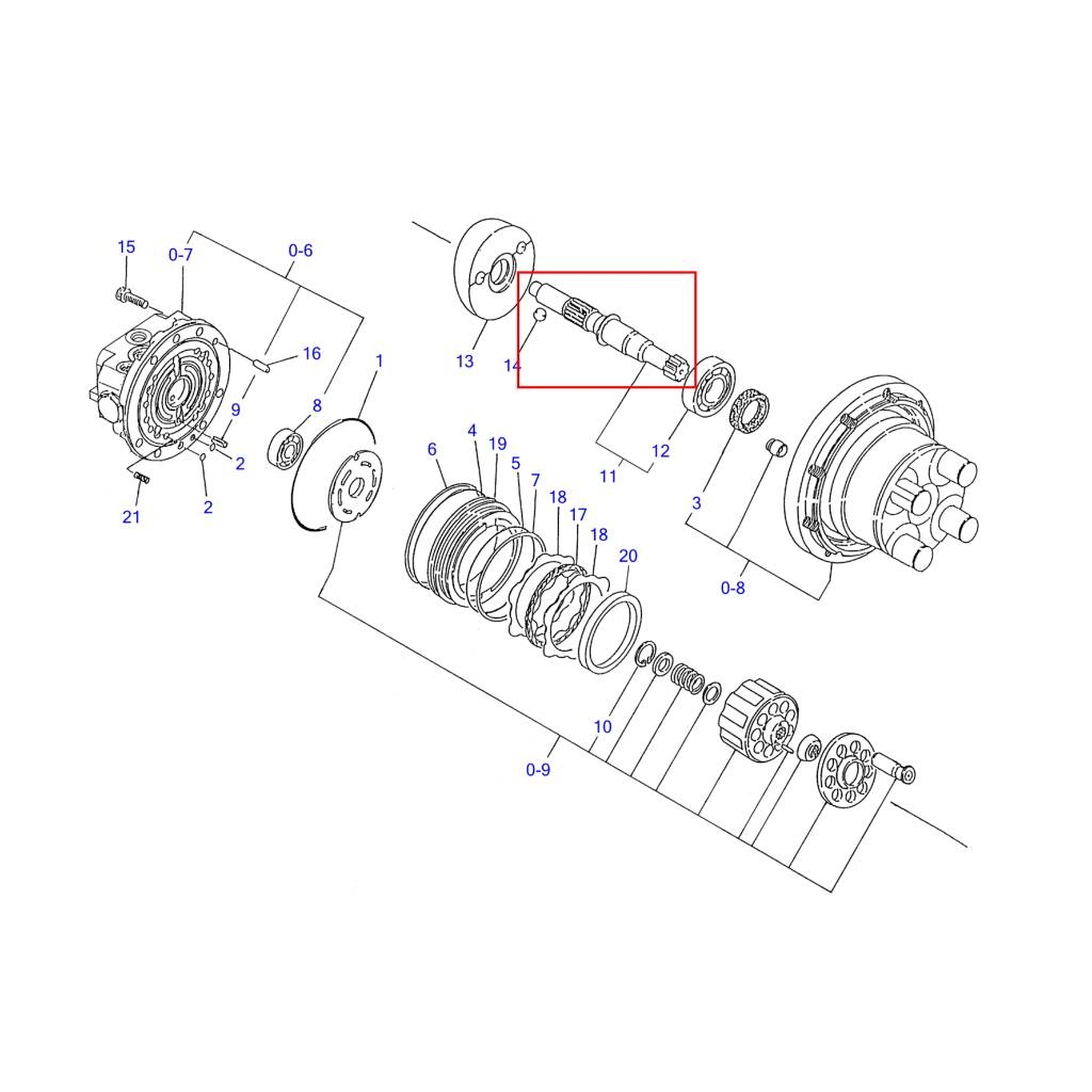 Takeuchi Final Drive Gearbox Shaft 9/15 L=190 1903907296 Transmission