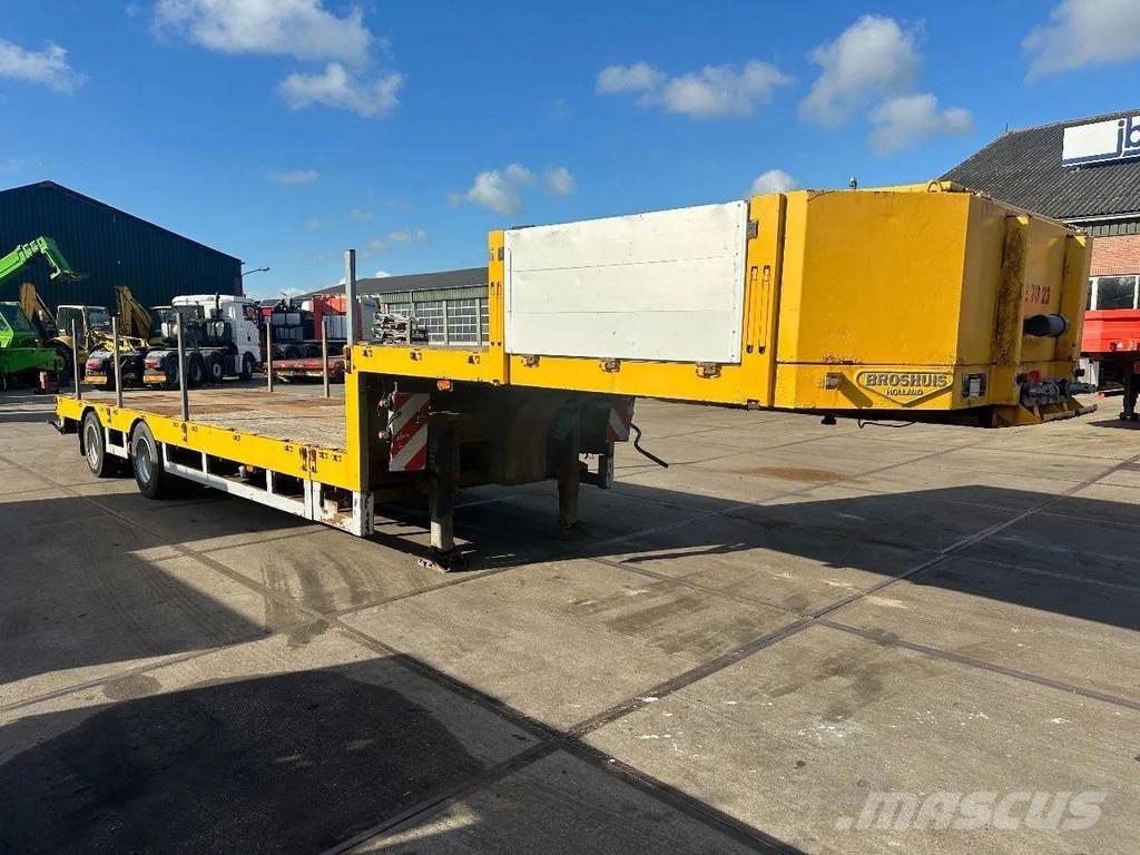 Broshuis 21N58A 2 AXLE - LAST AXLE STEERING - EXTENDABLE نصف مقطورة مسطحة منخفضة