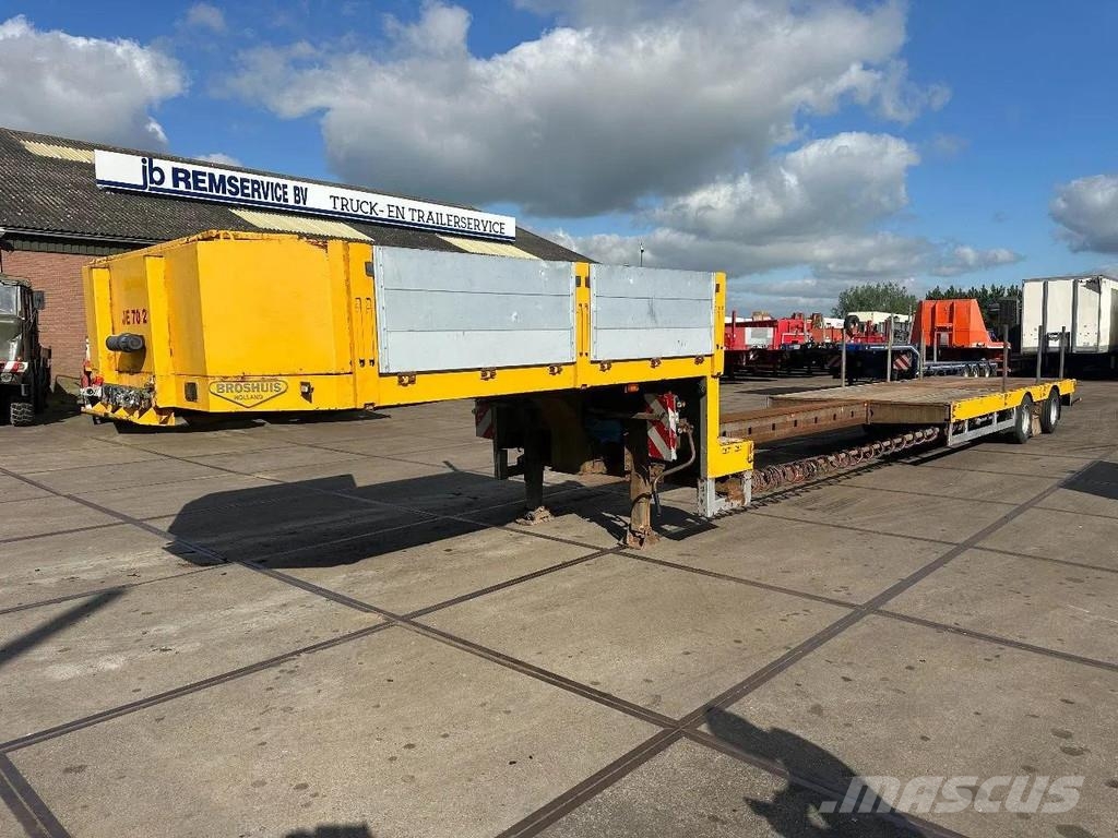 Broshuis 21N58A 2 AXLE - LAST AXLE STEERING - EXTENDABLE نصف مقطورة مسطحة منخفضة