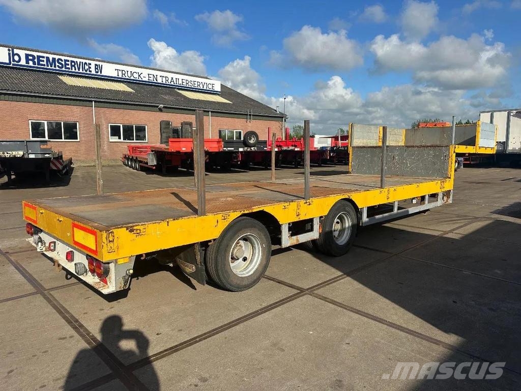 Broshuis 21N58A 2 AXLE - LAST AXLE STEERING - EXTENDABLE نصف مقطورة مسطحة منخفضة