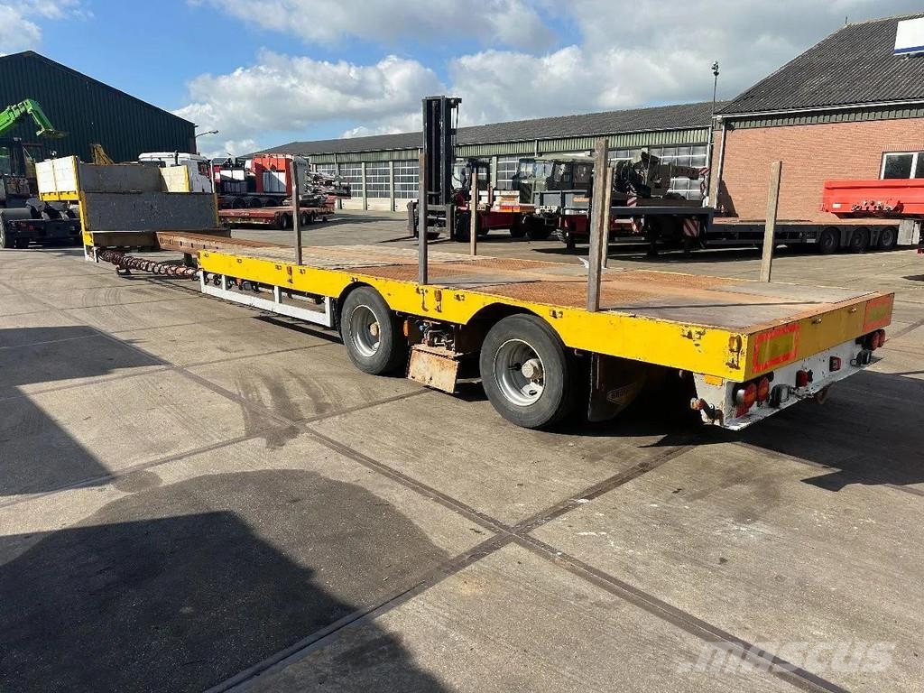 Broshuis 21N58A 2 AXLE - LAST AXLE STEERING - EXTENDABLE نصف مقطورة مسطحة منخفضة