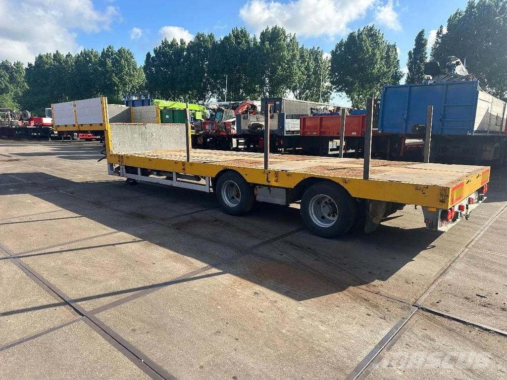 Broshuis 21N58A 2 AXLE - LAST AXLE STEERING - EXTENDABLE نصف مقطورة مسطحة منخفضة