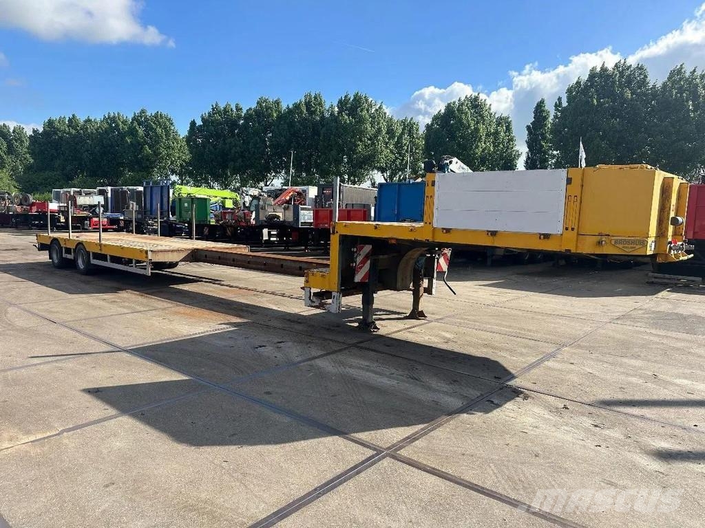 Broshuis 21N58A 2 AXLE - LAST AXLE STEERING - EXTENDABLE نصف مقطورة مسطحة منخفضة
