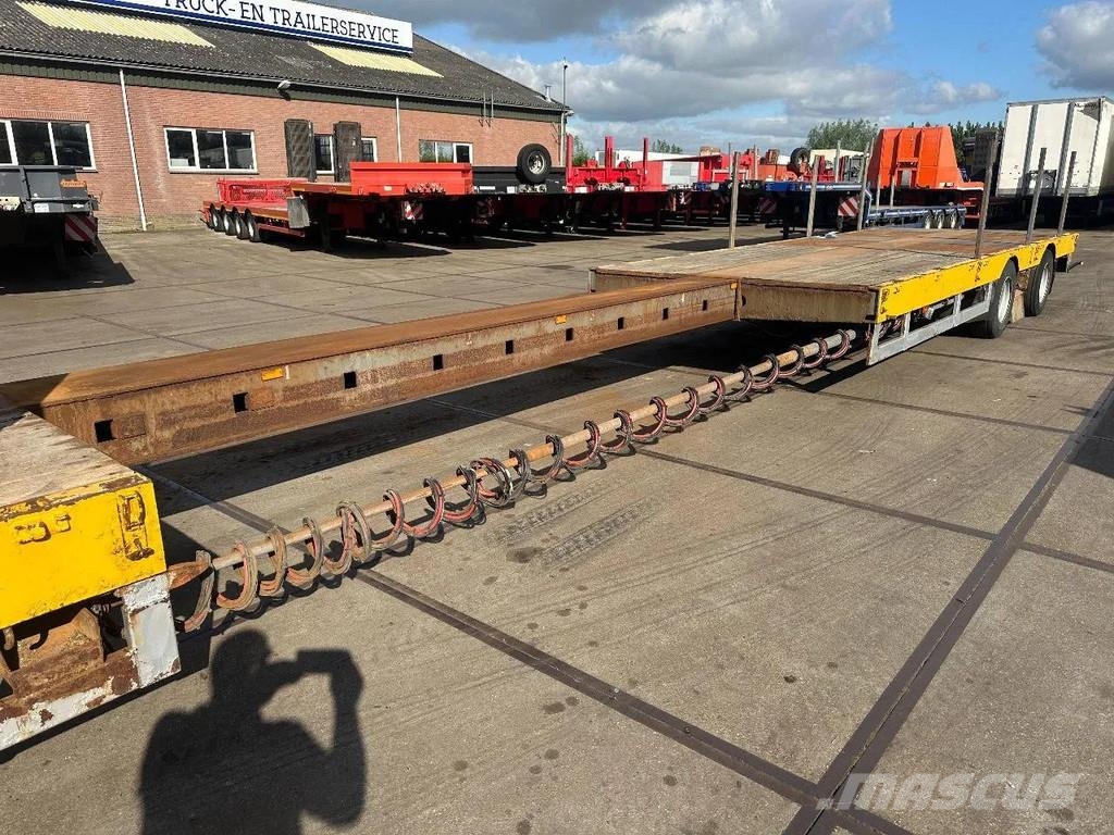 Broshuis 21N58A 2 AXLE - LAST AXLE STEERING - EXTENDABLE نصف مقطورة مسطحة منخفضة