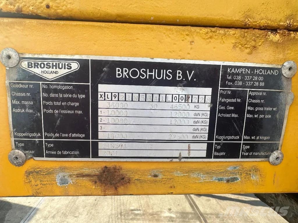 Broshuis 21N58A 2 AXLE - LAST AXLE STEERING - EXTENDABLE نصف مقطورة مسطحة منخفضة