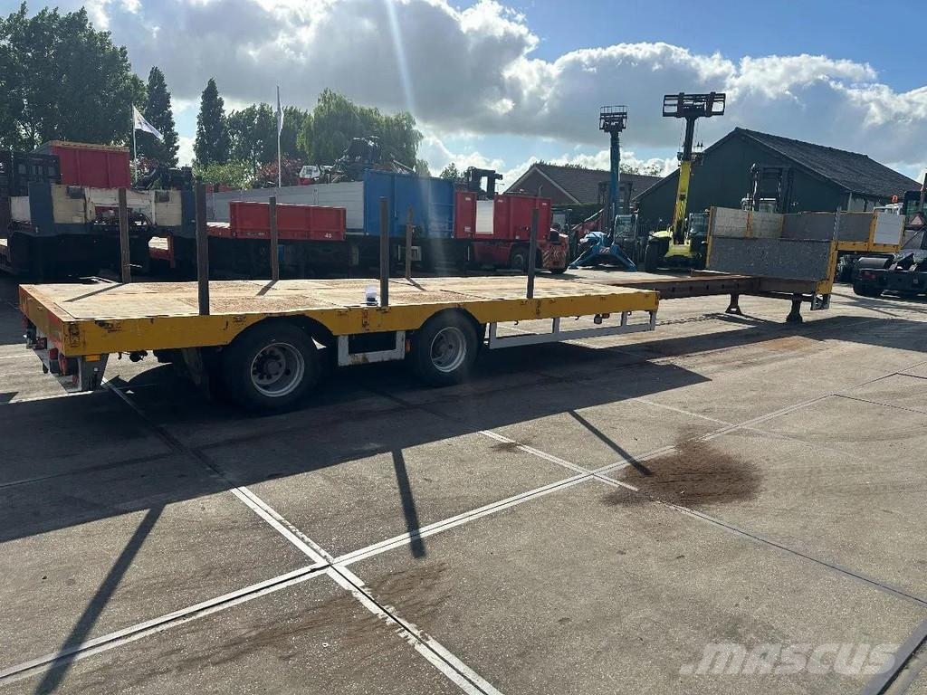 Broshuis 21N58A 2 AXLE - LAST AXLE STEERING - EXTENDABLE نصف مقطورة مسطحة منخفضة