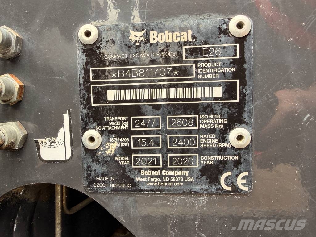 Bobcat E 26 Miniekskavaatorid < 7 t