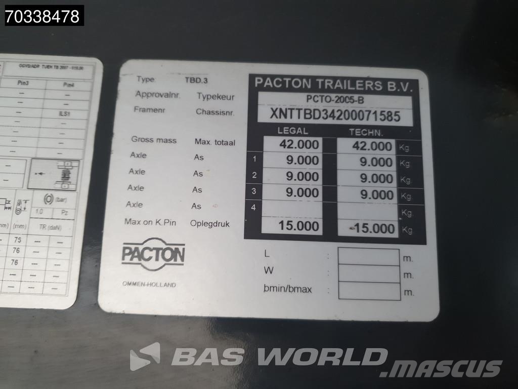 Pacton TBD.3 Lift+stuuras Laadklep APK 07/27 Plachtové návesy