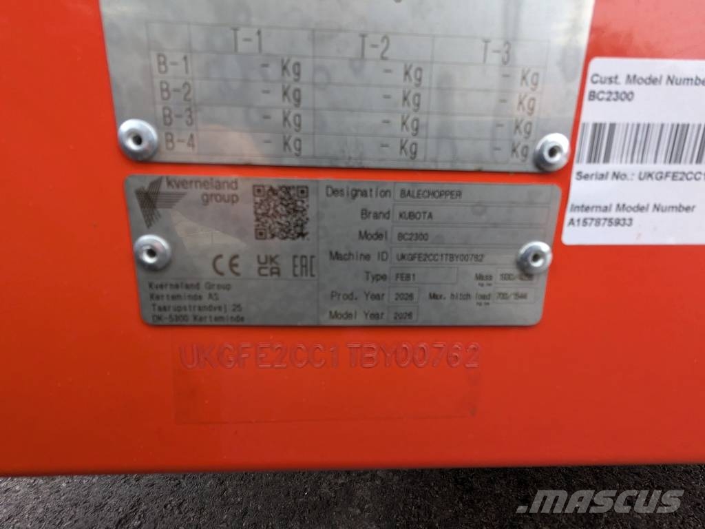 Kubota BC 2300 آلات تمزيق الحزم وتقطيعها ونشرها
