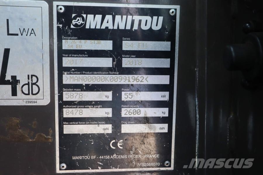 Manitou M26-4 Valid inspection, Diesel, 4x4 Drive, 4500mm Apvidus autokrāvējs