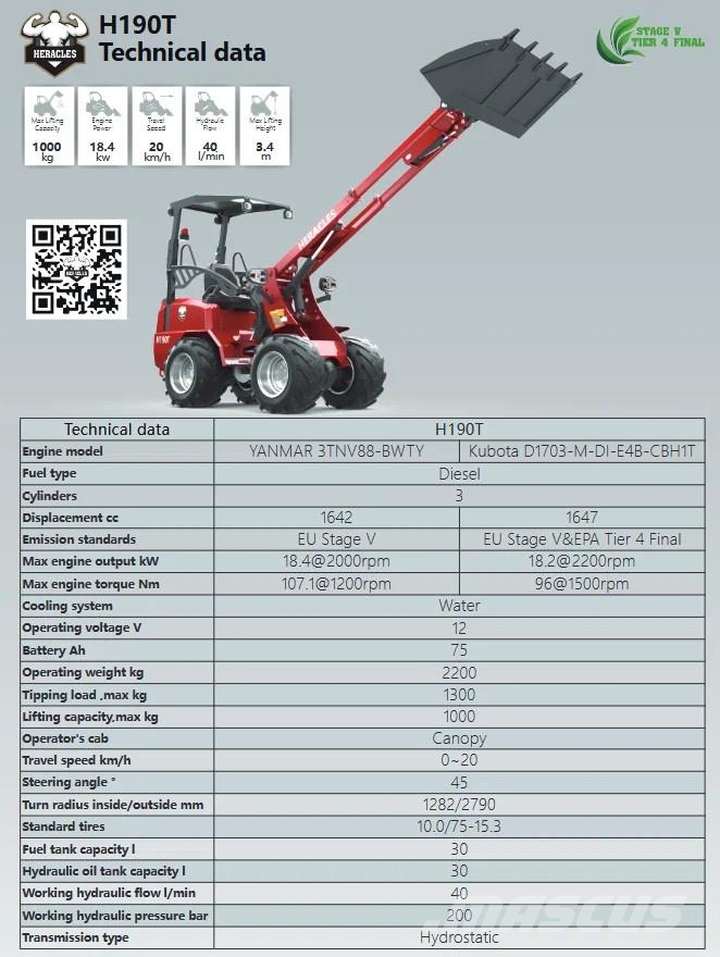 Heracles H190 Pro, Plus en Telescoop NIEUW! Wheel loaders