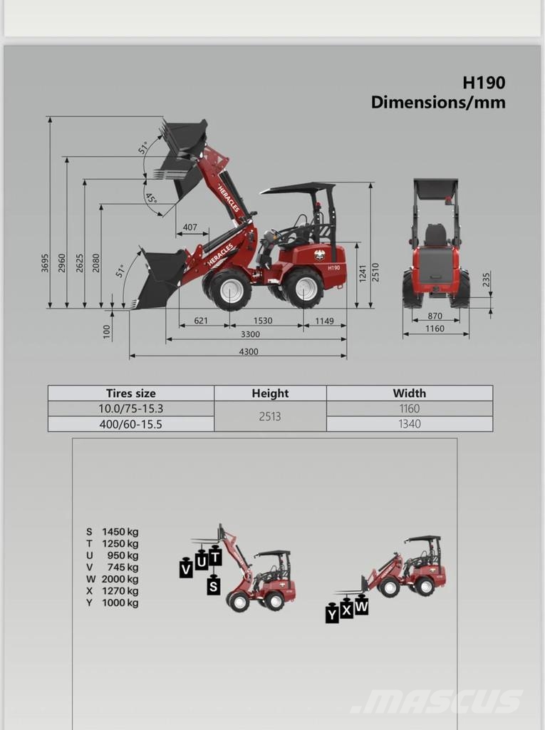 Heracles H190 Pro, Plus en Telescoop NIEUW! Wheel loaders