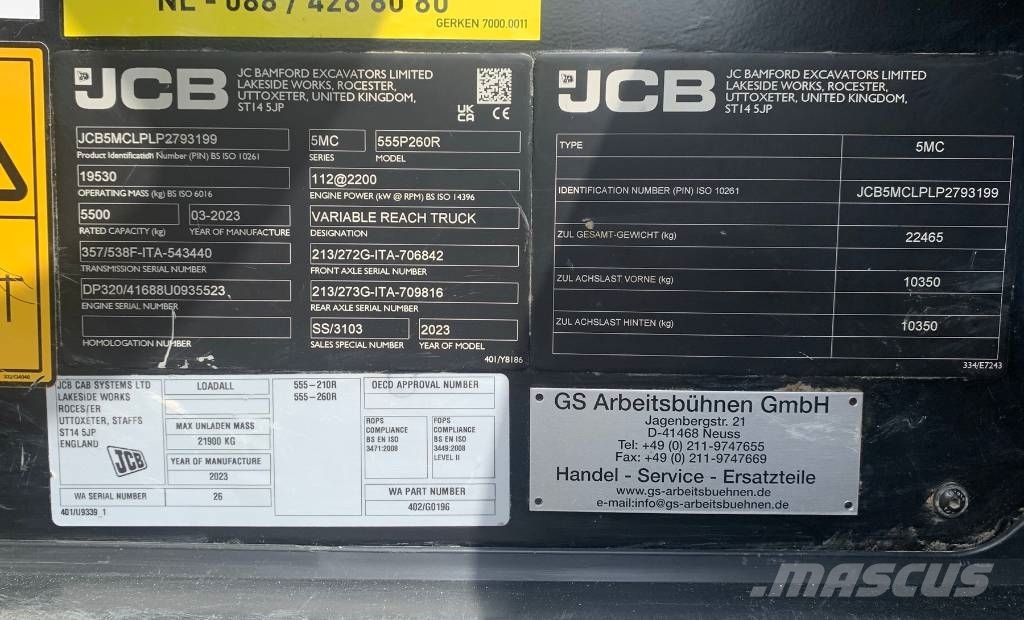 JCB 555P260R 伸缩臂叉装车|叉装车