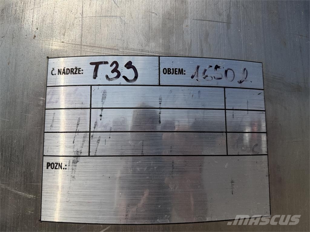 Terberg NEREZOVÁ POTRAVINÁRSKA NÁDRŽ 1650 l / TANK NA VÍNO Tanke/Beholdere