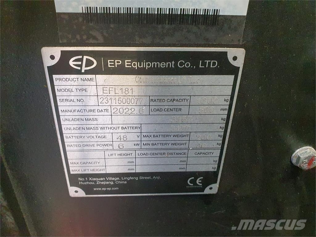 EP Equipment EFL181 电动叉车