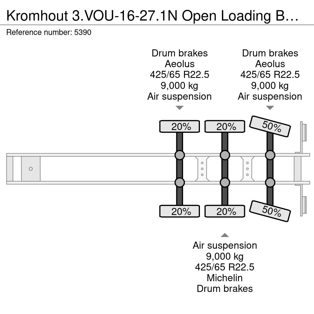 Kromhout 3.VOU-16-27.1N Open Loading Bed 12.4m - Extendable Напівпричепи-платформи/бічне розвантаження