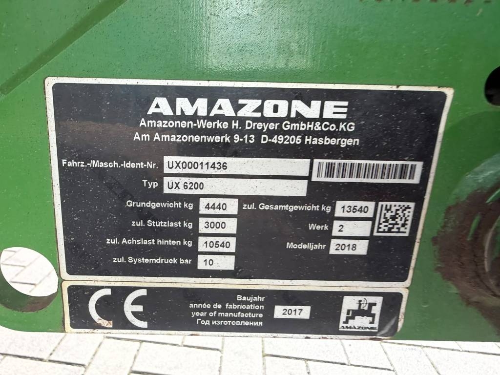 Amazone UX 6200 Super Haagispritsid
