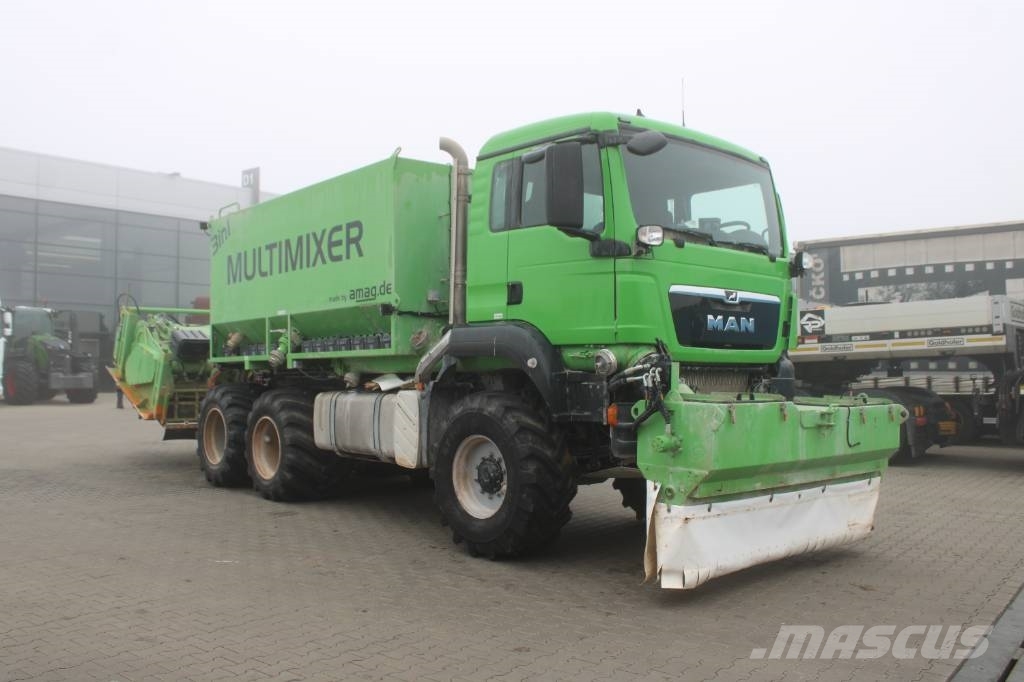 MAN TGS 18.480 6X6 + AMAG multimixer MFT3-19AIO + WIRT Placas compactadoras