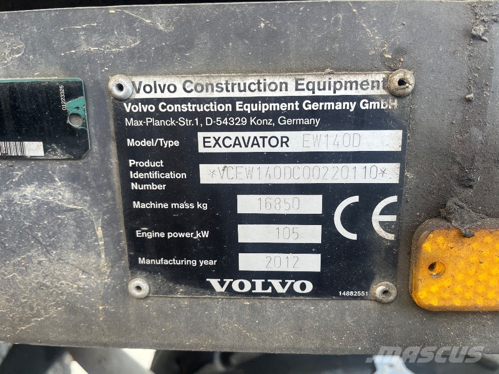 Volvo EW 140 D / Pyörittäjä, Rasvari, Lämmitin Колесни екскаватори