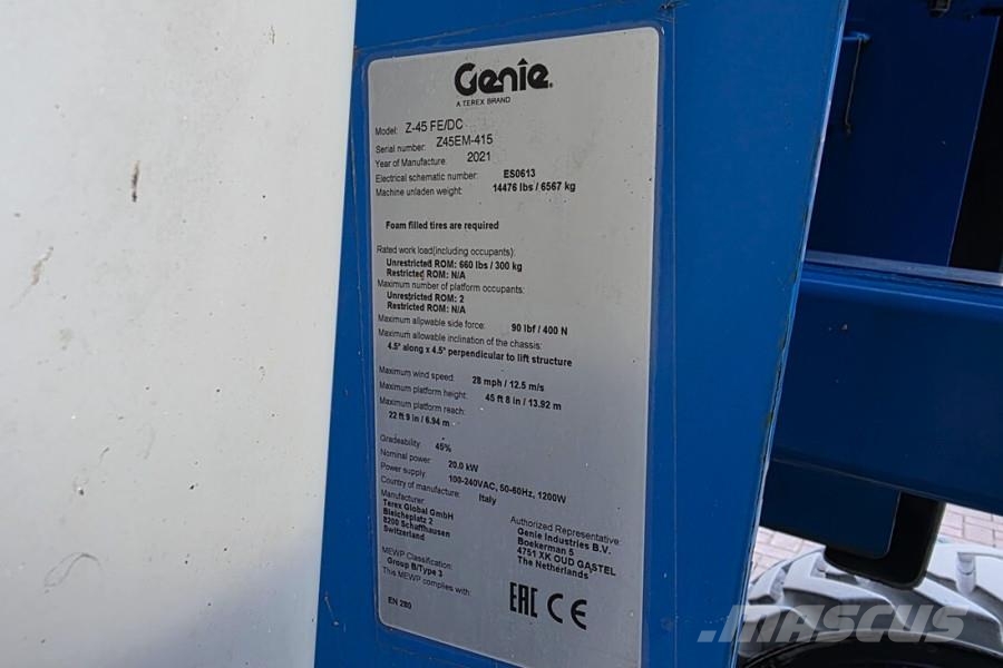 Genie Z-45FE/DC Hybrid, Rough Terrain 4x4, 16m Working H Strēles pacēlāji