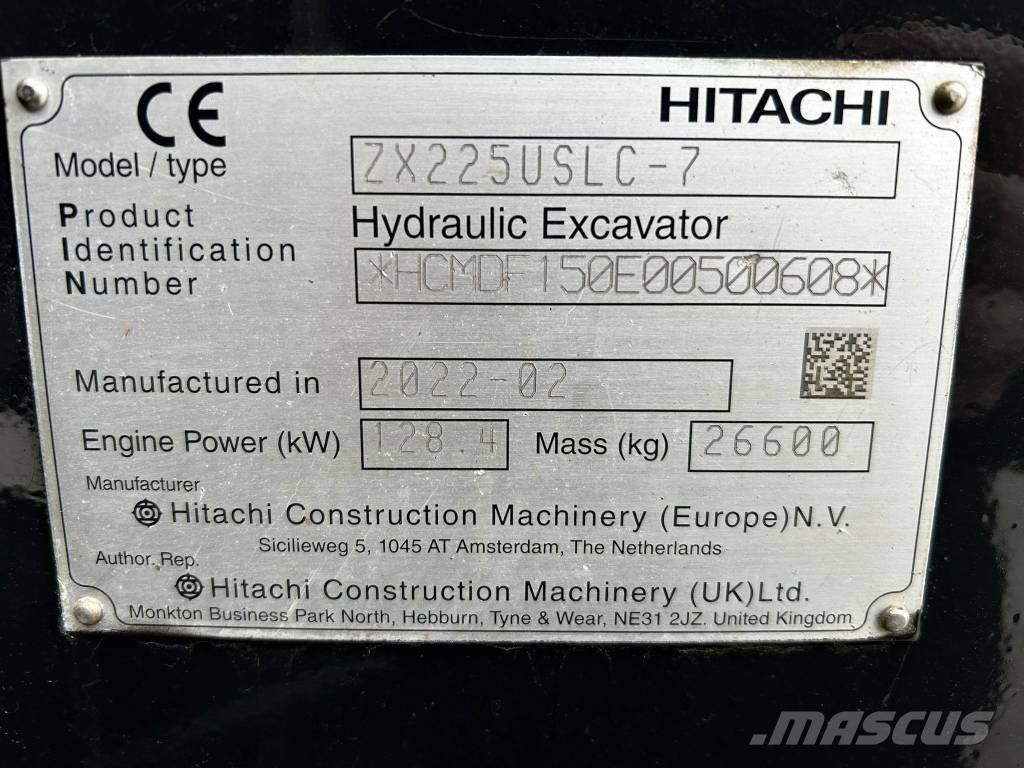 Hitachi ZX225USLC-7/ Pyörittäjä, Lämmitin, Rasvari, StageV 履带挖掘机
