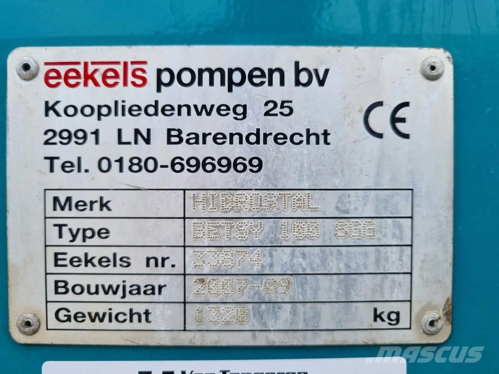 Hidrostal 100 GG met Hatz motor 1D81Z ''Betsy" Hidrostal ''B Veepumbad