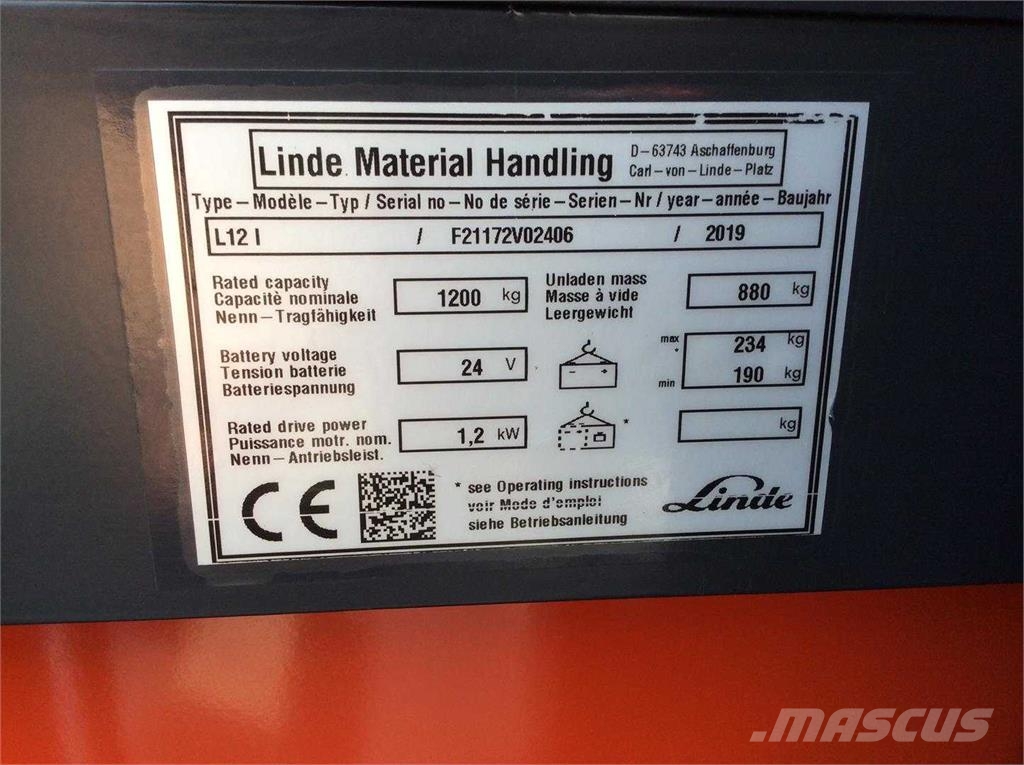 Linde L12I Ajettavat pinoamisvaunut
