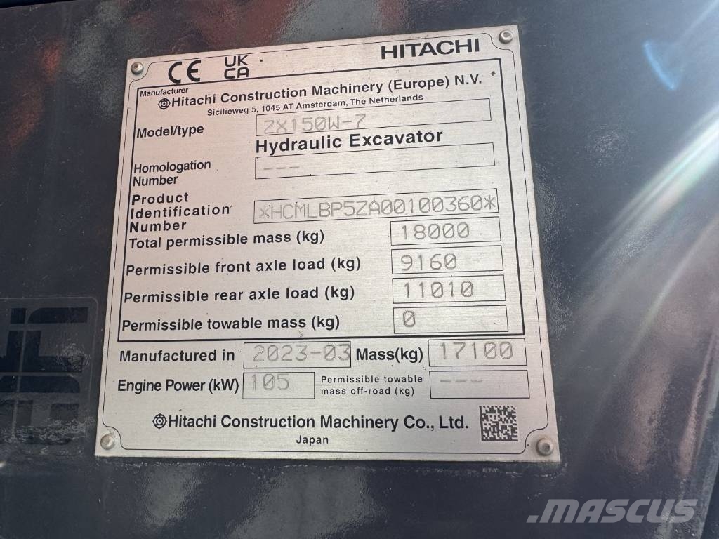 Hitachi ZX 150 W-7, 2023, Zagreb, Grad Zagreb, Croatia - Used