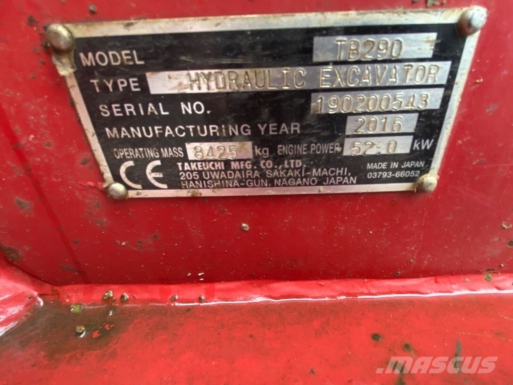 Takeuchi TB 290 Midi ekskavatörler 7 - 12 t