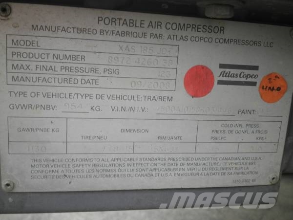 Atlas Copco XAS 185 Jd Kompresori