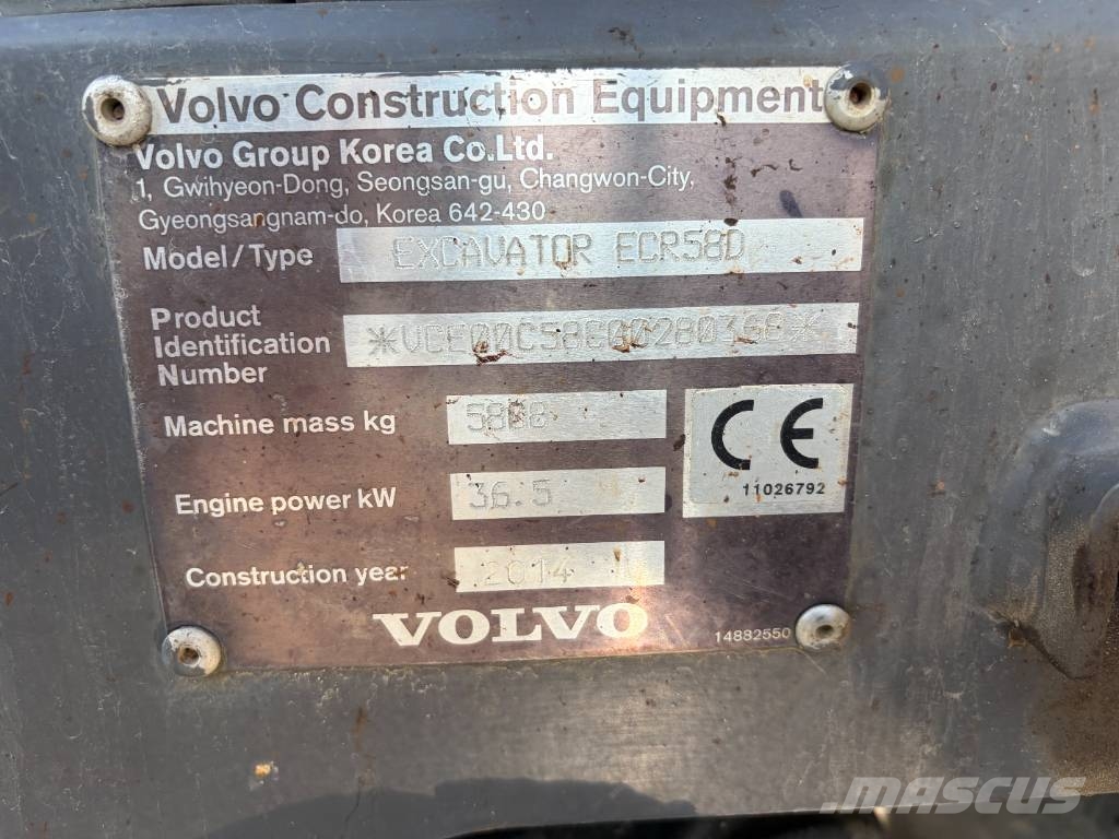 Volvo ECR 58 D Mini bagri <7t