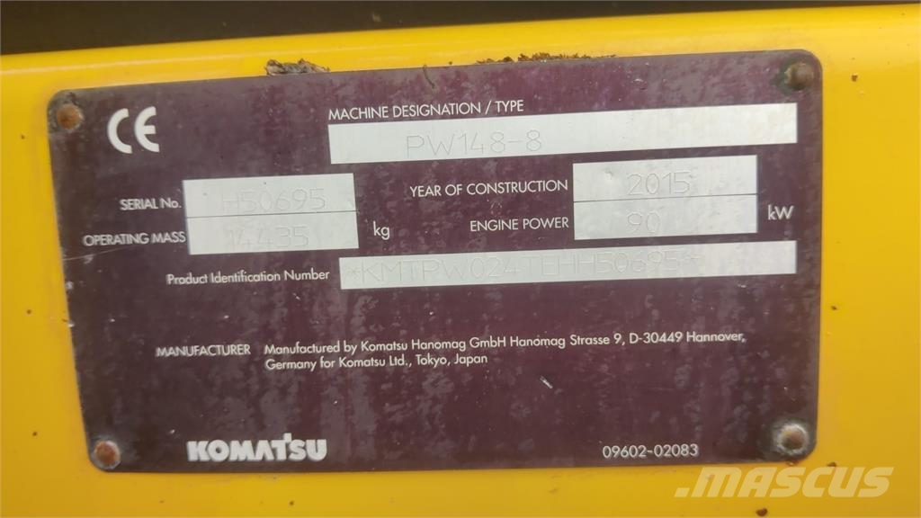 Komatsu PW148-8 Εκσκαφείς με τροχούς - λάστιχα