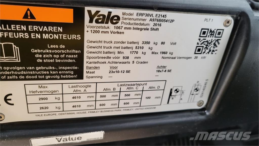 Yale ERP30VL 2016 Electric forklifts