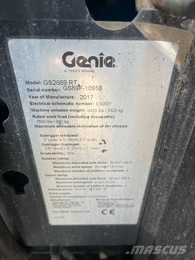 Genie GS 2669 RT Ανυψωτήρες ψαλιδωτής άρθρωσης