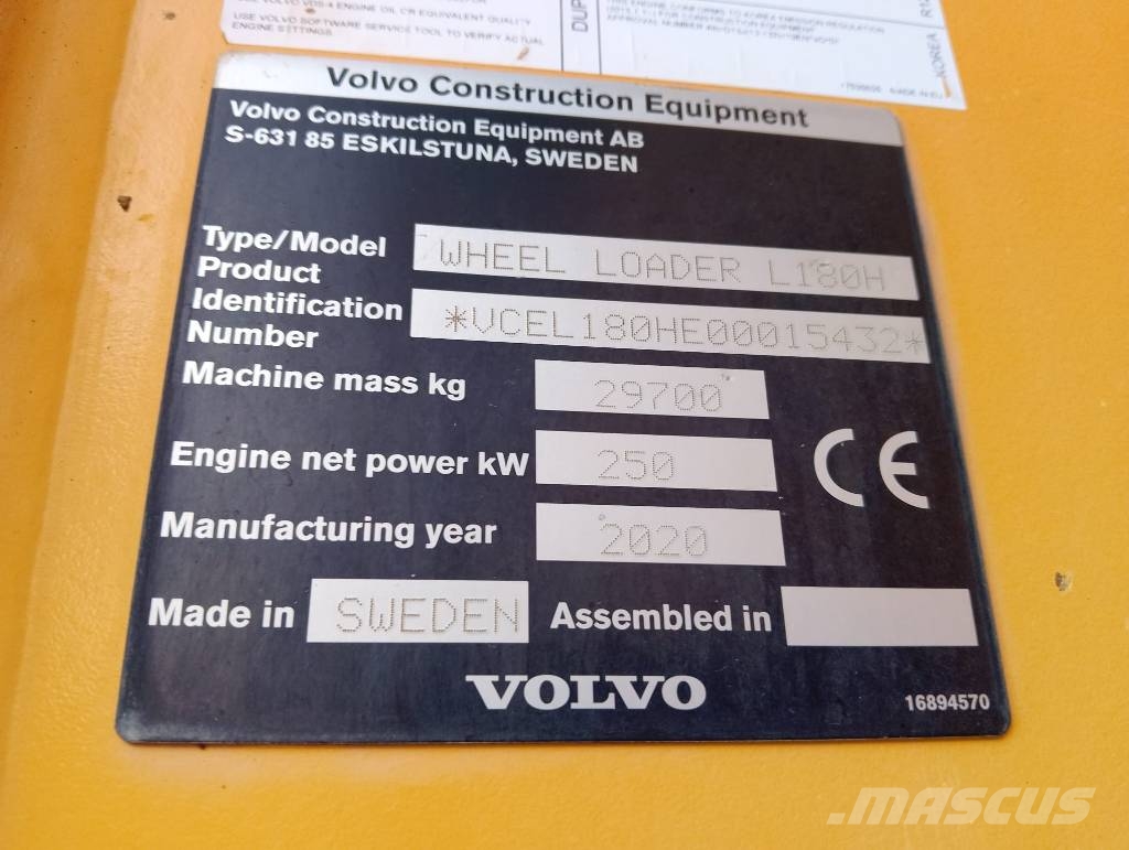 Volvo L 180 H Wielladers