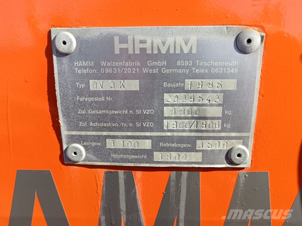 Hamm DV 3 K 双轮压路机